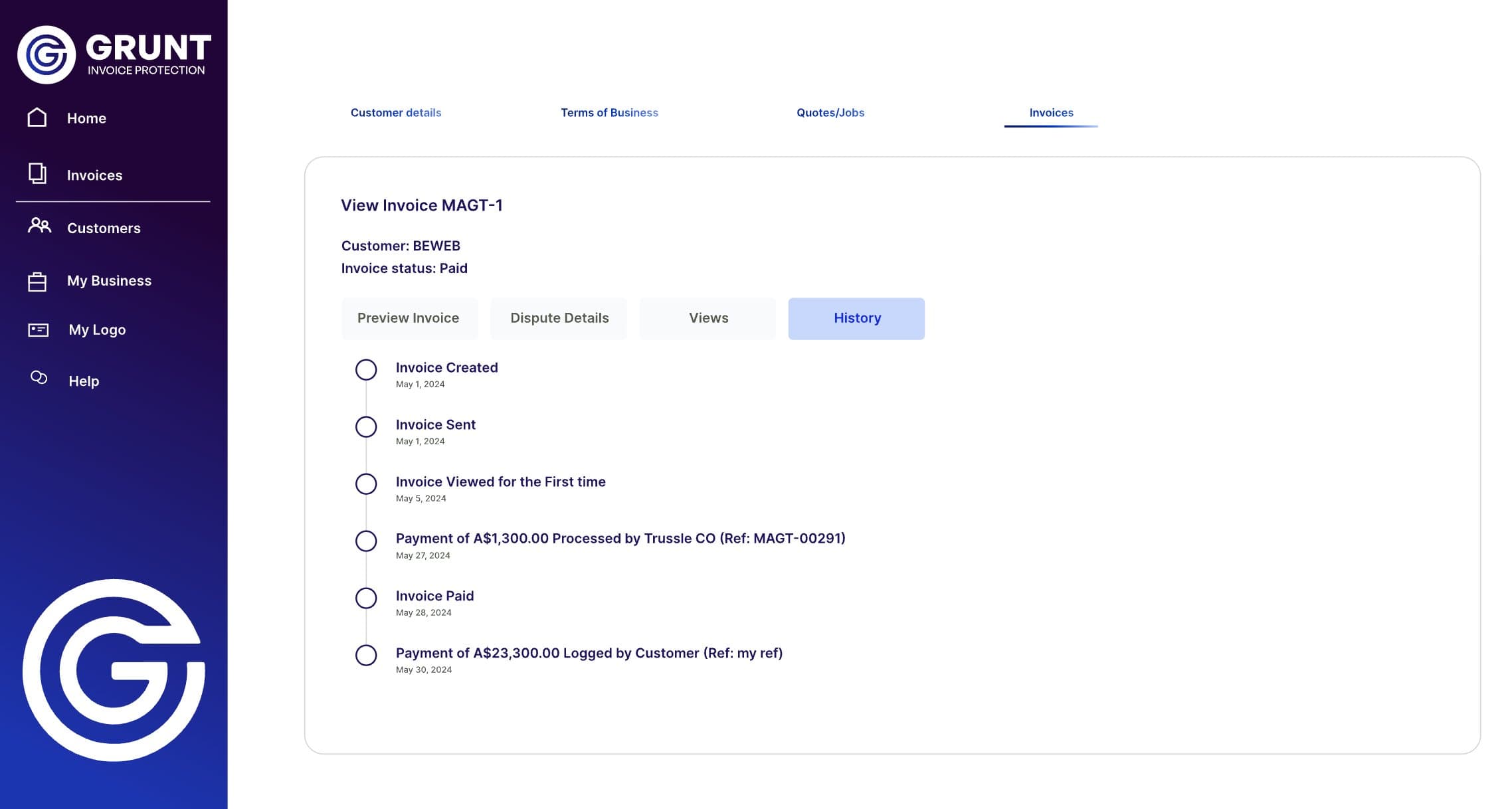 Grunt IP Track Payment